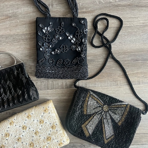 Lot of 4 Vintage Sequin Beaded Handbags - Picture 3 of 4